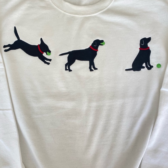 Lab with ball (large design) Embroidered Sweatshirt - Picture 2 of 5